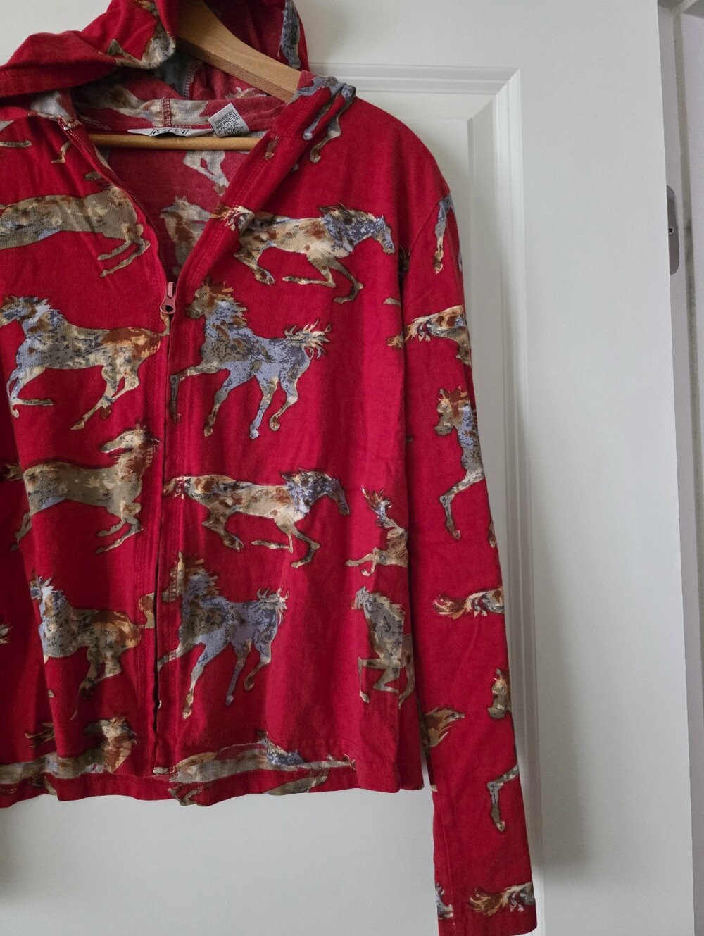 Western Horse Hoodie Zip Jacket Cotton Keren Hart Rodeo Equestrian Womens M - Picture 2 of 8